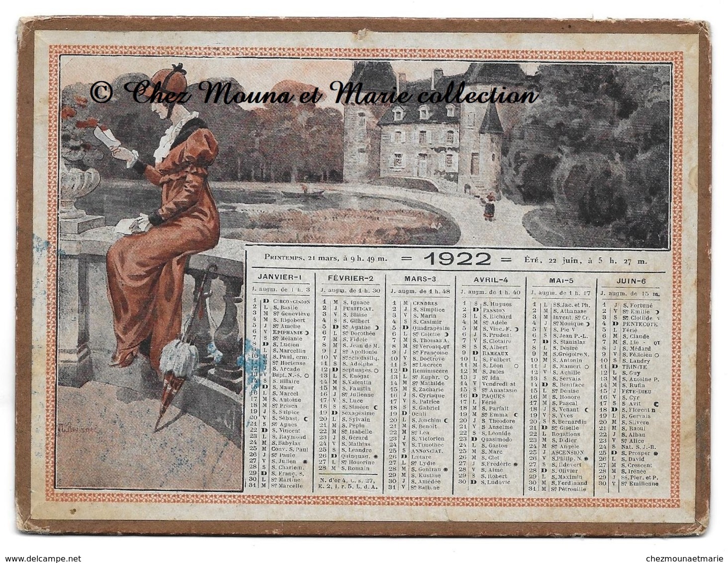 CALENDRIER 1922 17 X 12.5 CM - Petit Format : 1921-40