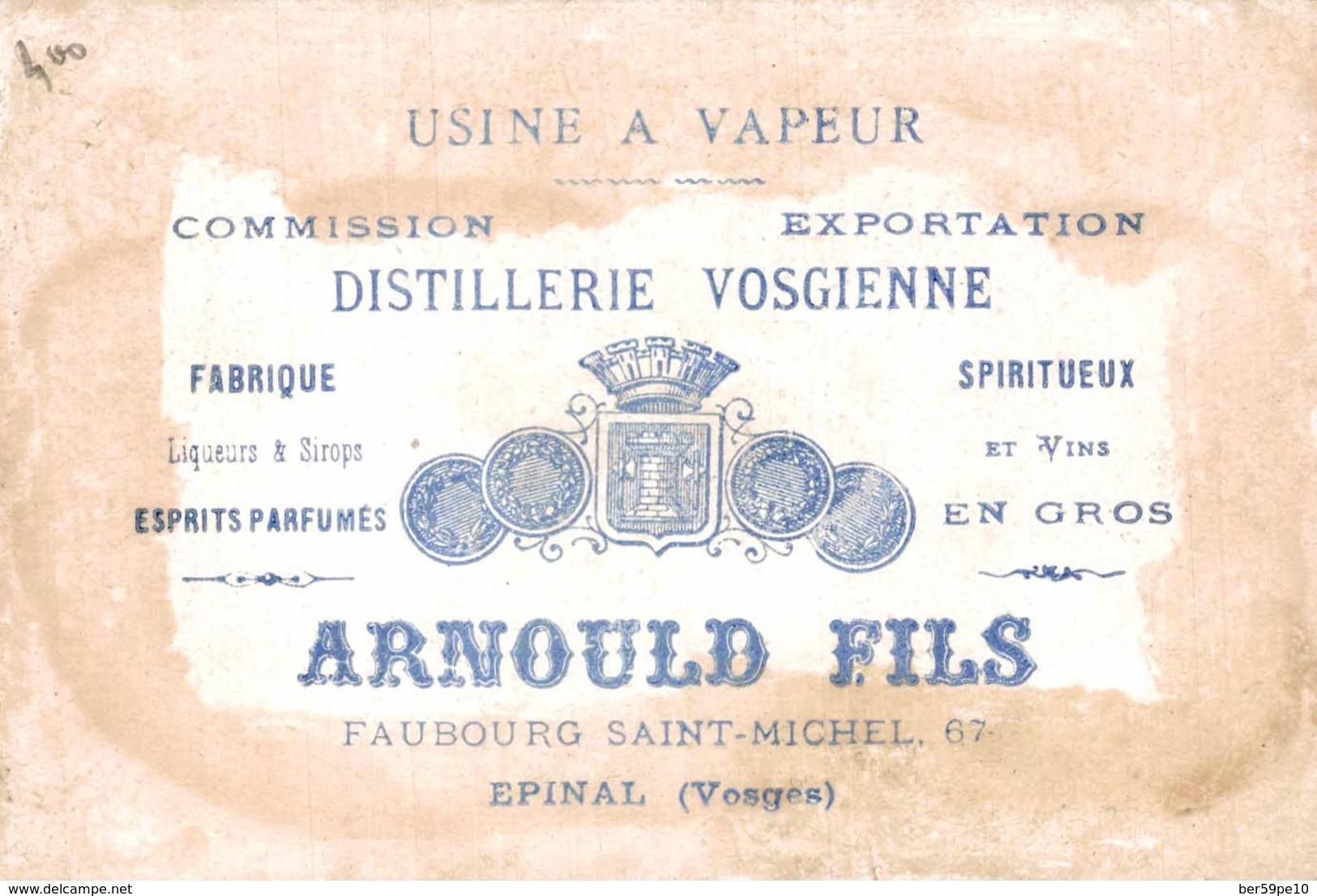 CHROMO  DISTILLERIE VOSGIENNE ARNOULD FILS EPINAL PECHE A LA CREVETTE - Altri & Non Classificati