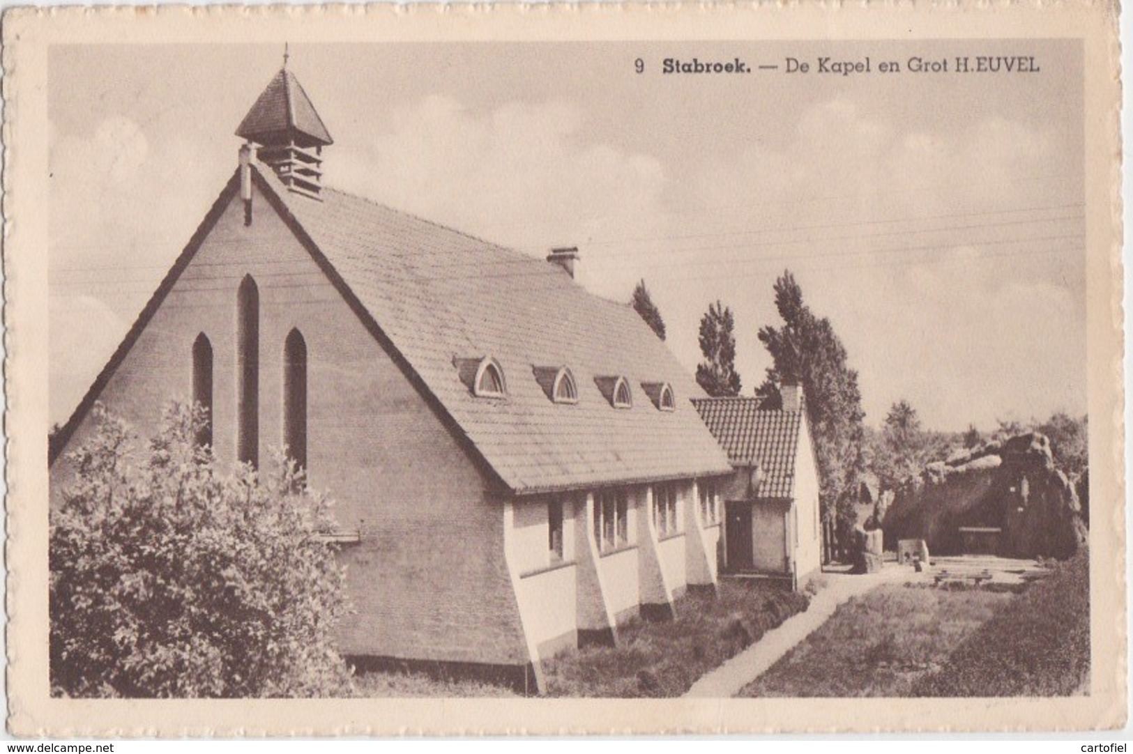 STABROEK-DE KAPEL-GROT-LOURDESGROT-VERSTUURDE KAART-1950-ZIE DE 2 SCANS-MOOI ! ! ! - Stabroek