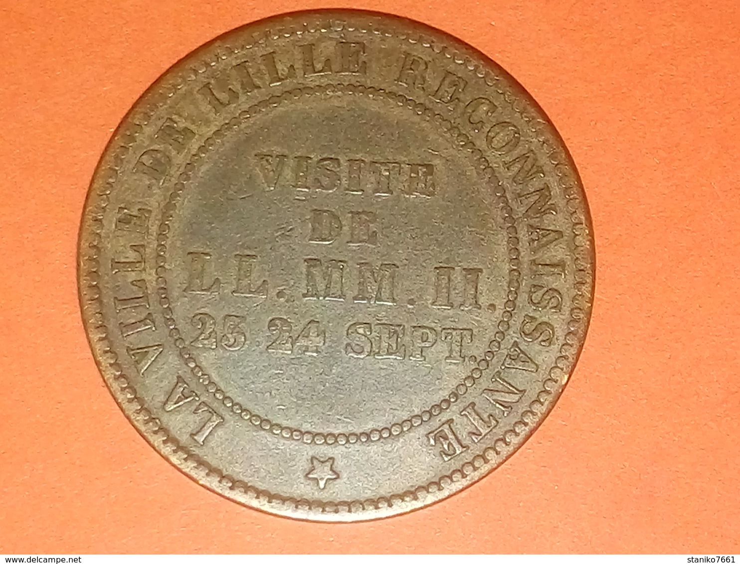 MÉDAILLE VILLE DE LILLE RECONNAISSANTE NAPOLÉON III 1853 VISITE DE LL.MM.II. 23 24 SEPTEMBRE - Monarchia / Nobiltà