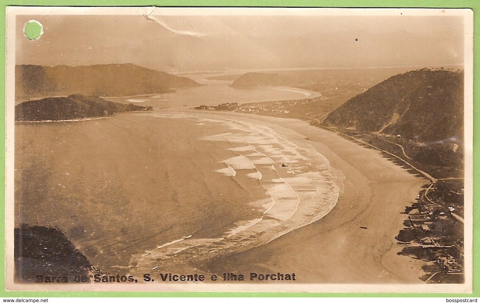 Santos - Barra - S. Vicente E Ilha Porchat - Cabo Verde (postal C/ Furo) - Cap Vert