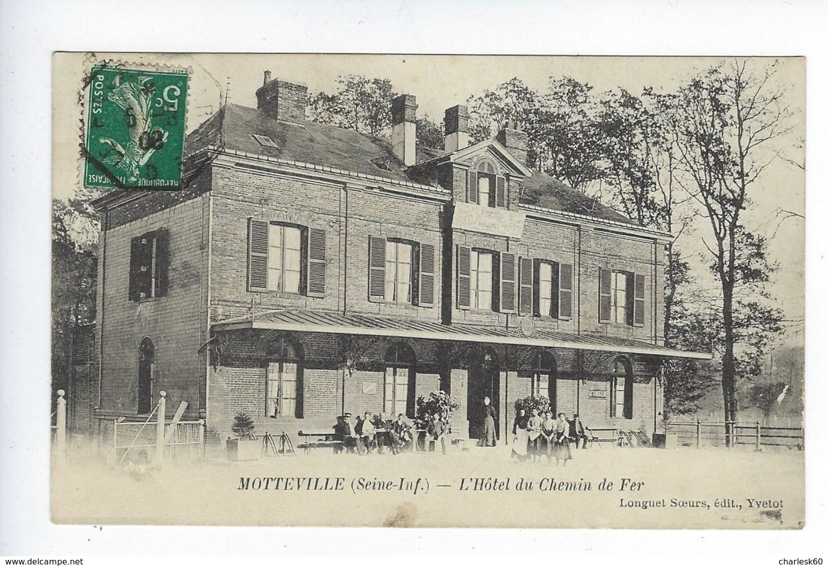 CPA - 76 - Motteville - Animée - Yvetot - Yerville - Pavilly - Hôtel Du Chemin De Fer - Hôtel - Yerville