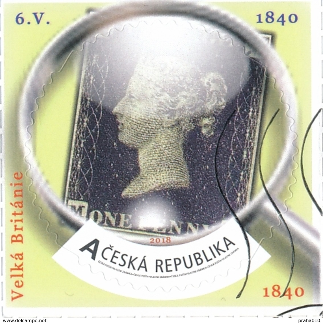 Czech Rep. / My Own Stamps (2018) 0776 (o): The World Of Philately - First Postage Stamps: Great Britain (1840) - Oblitérés