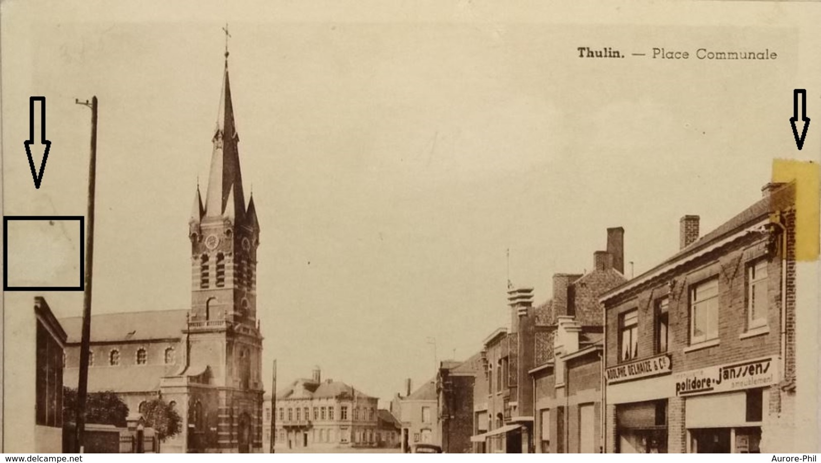 Thulin Place Communale (Papier Collant Et Trace D'usure Voir Photo) - Hensies