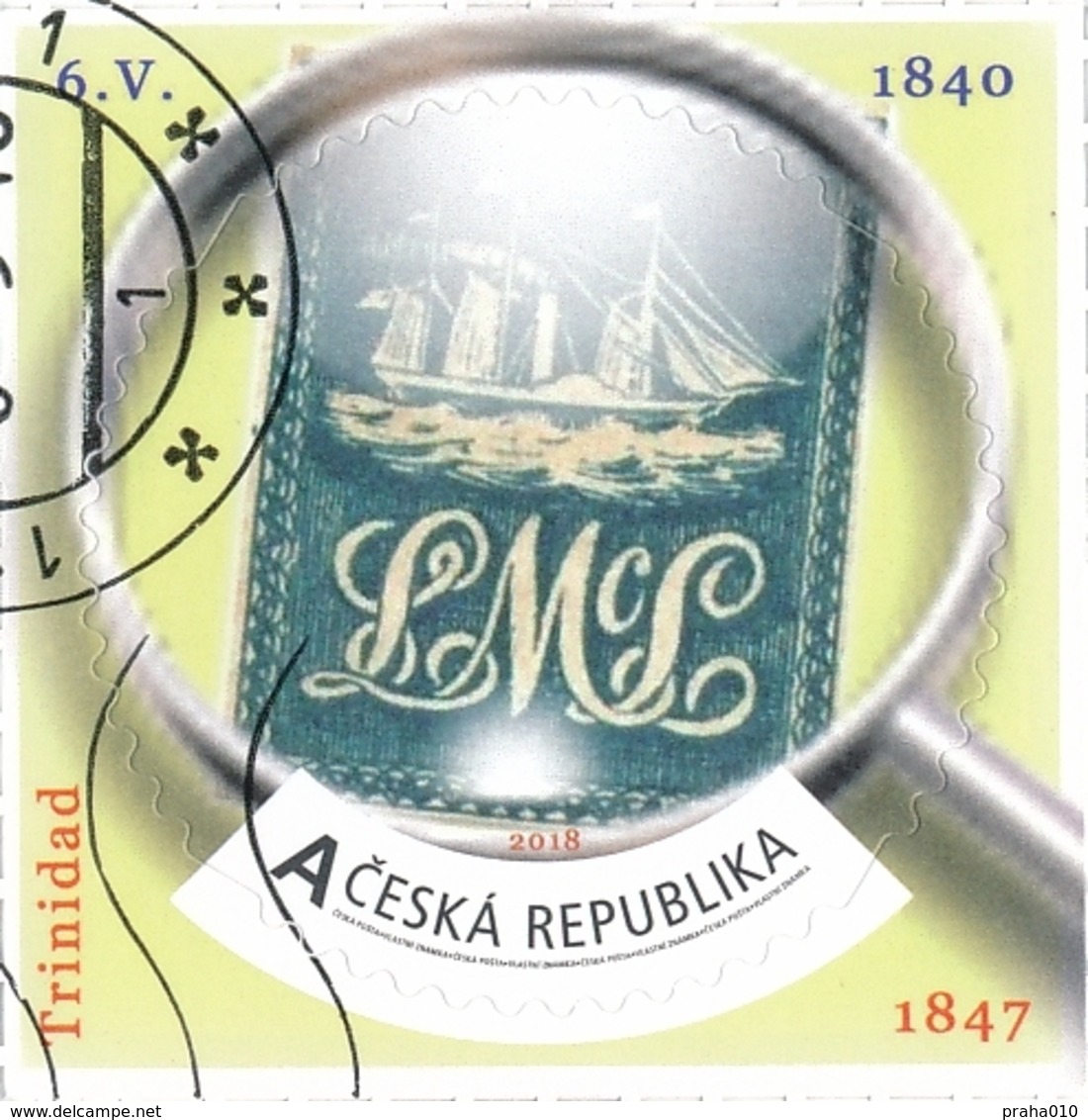 Czech Rep. / My Own Stamps (2018) 0784 (o): The World Of Philately - Rare Postage Stamps: Trinidad (1847) - Oblitérés