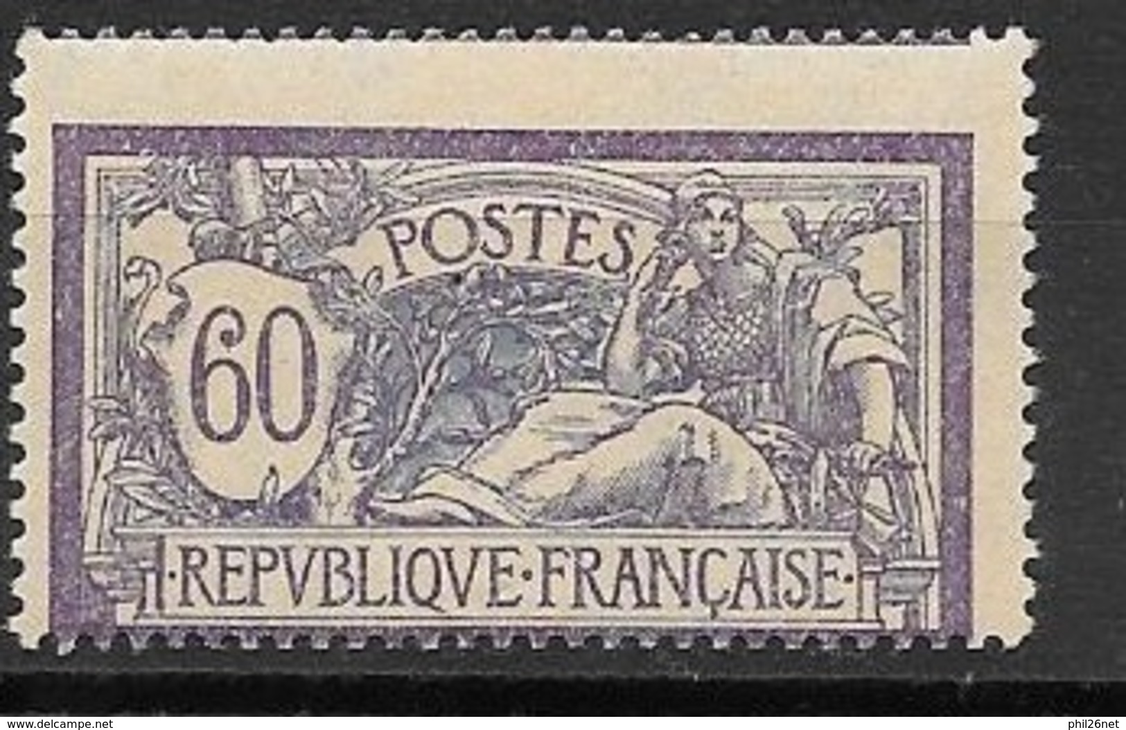 France N°144 Merson 60c Violet Et Bleu Piquage Très Décalé Neuf * *  TB  - MNH VF  - Ongebruikt