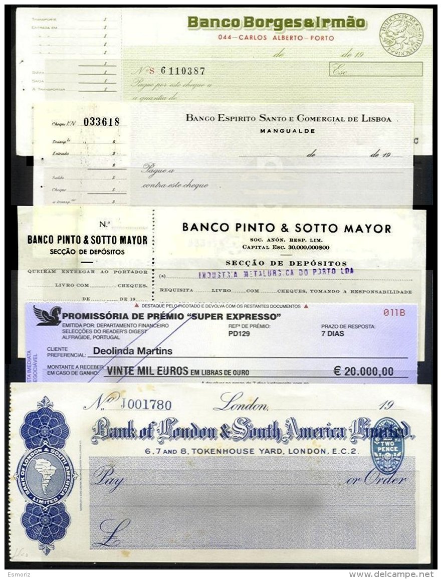 PORTUGAL, Cheques, F/VF - Ongebruikt