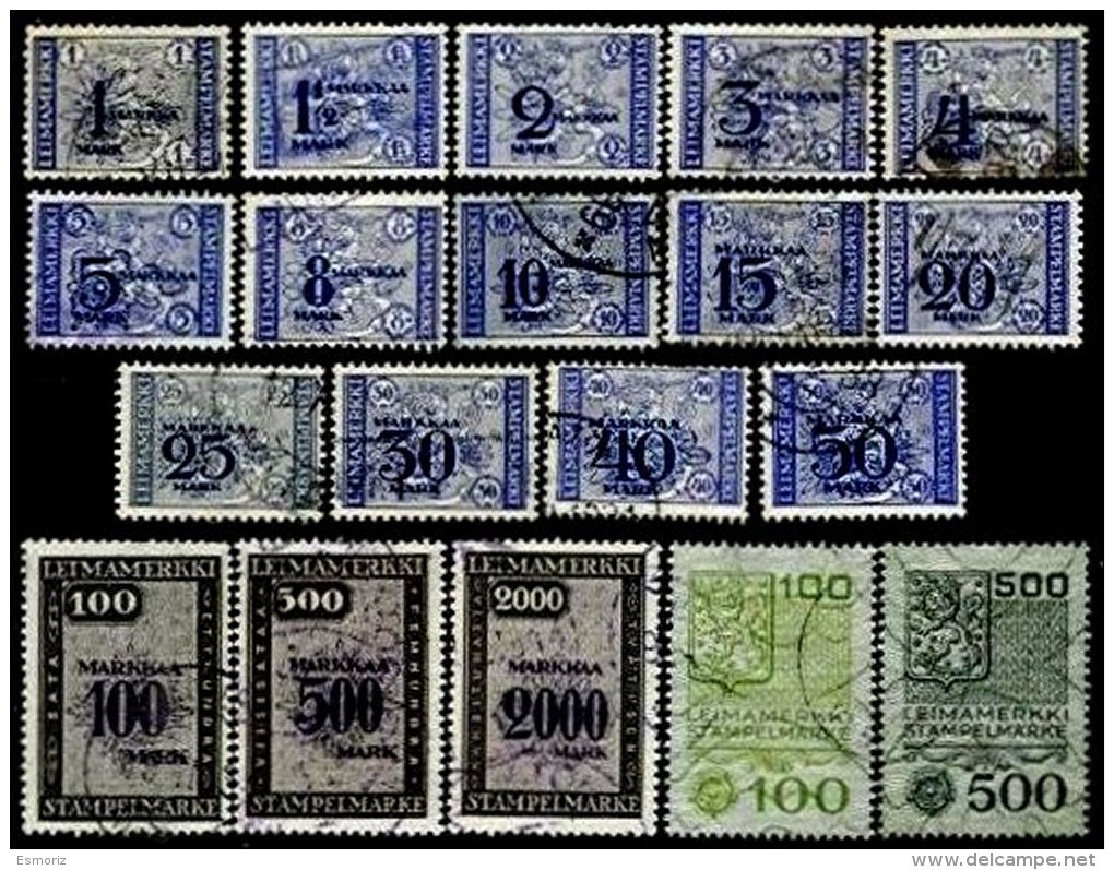 FINLAND, Stamp Duty, B&amp;H 167/184, 209, 213, Used, F/VF - Revenue Stamps