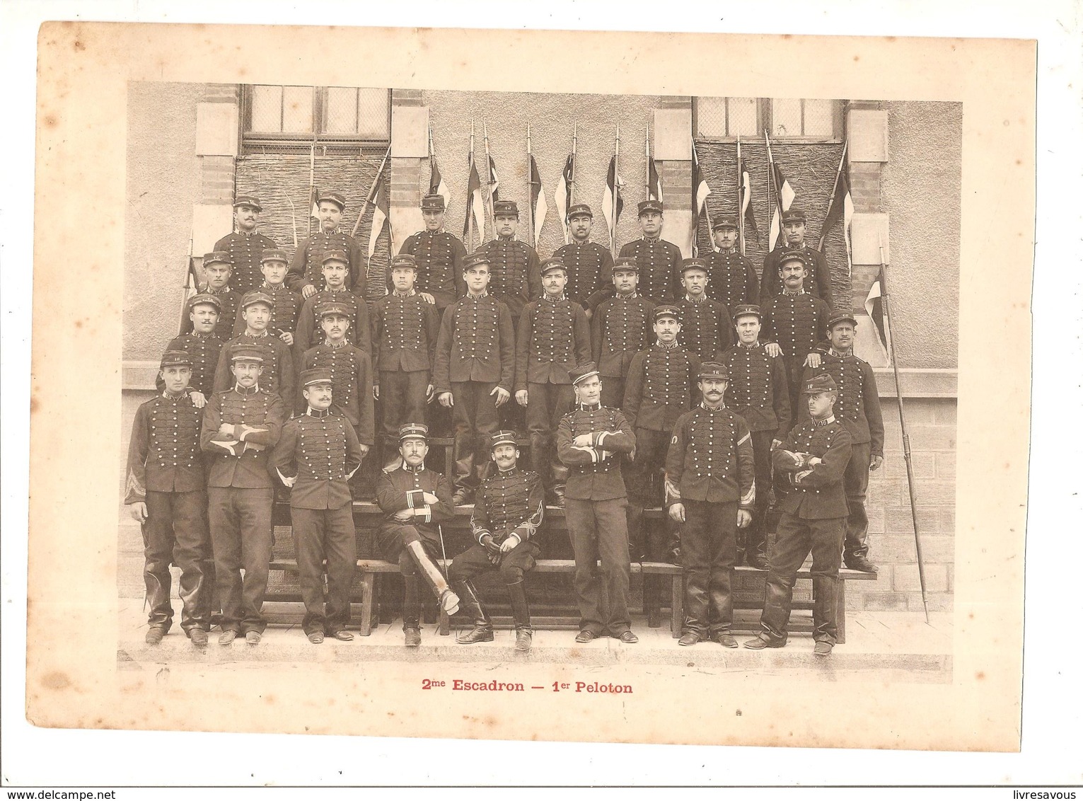 Militaria Photo Recto Verso 2ème Escadron 1er Peloton & Gradés Photo Issue D'un Album De 1901 Du 16 ème Dragons De Reims - Otros & Sin Clasificación