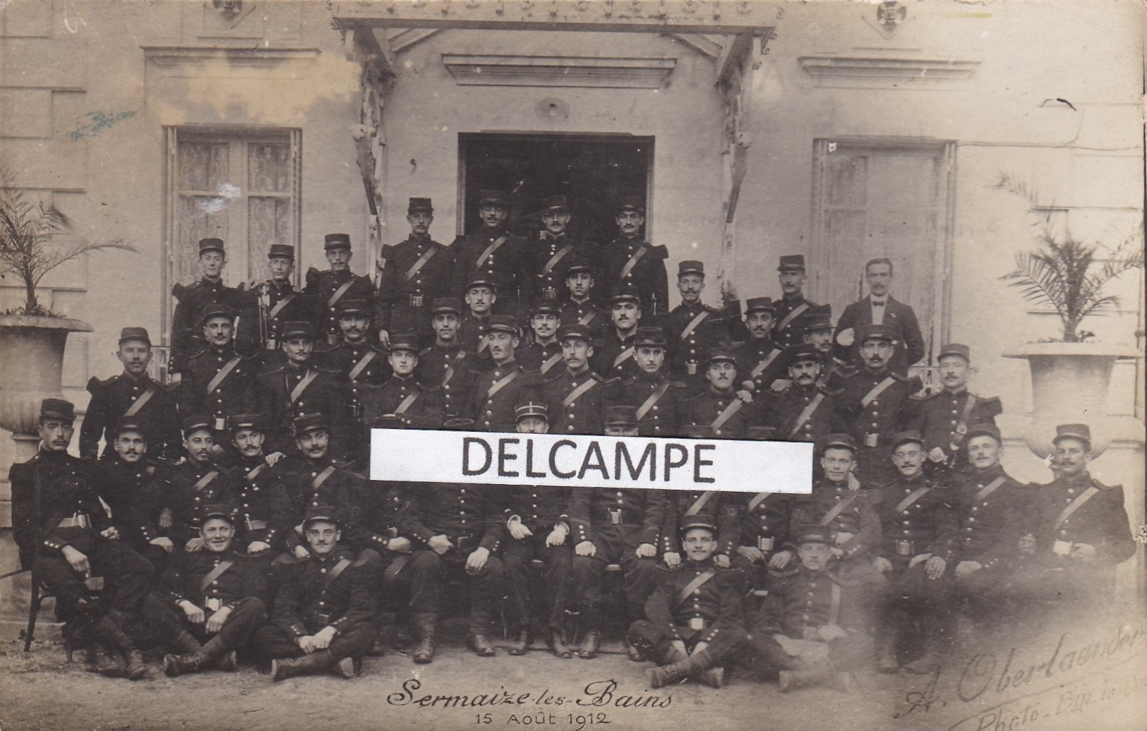 SERMAIZE LES BAINS 1912 - Carte Photo D'un Groupe De Militaires ( Marne ) - Sermaize-les-Bains