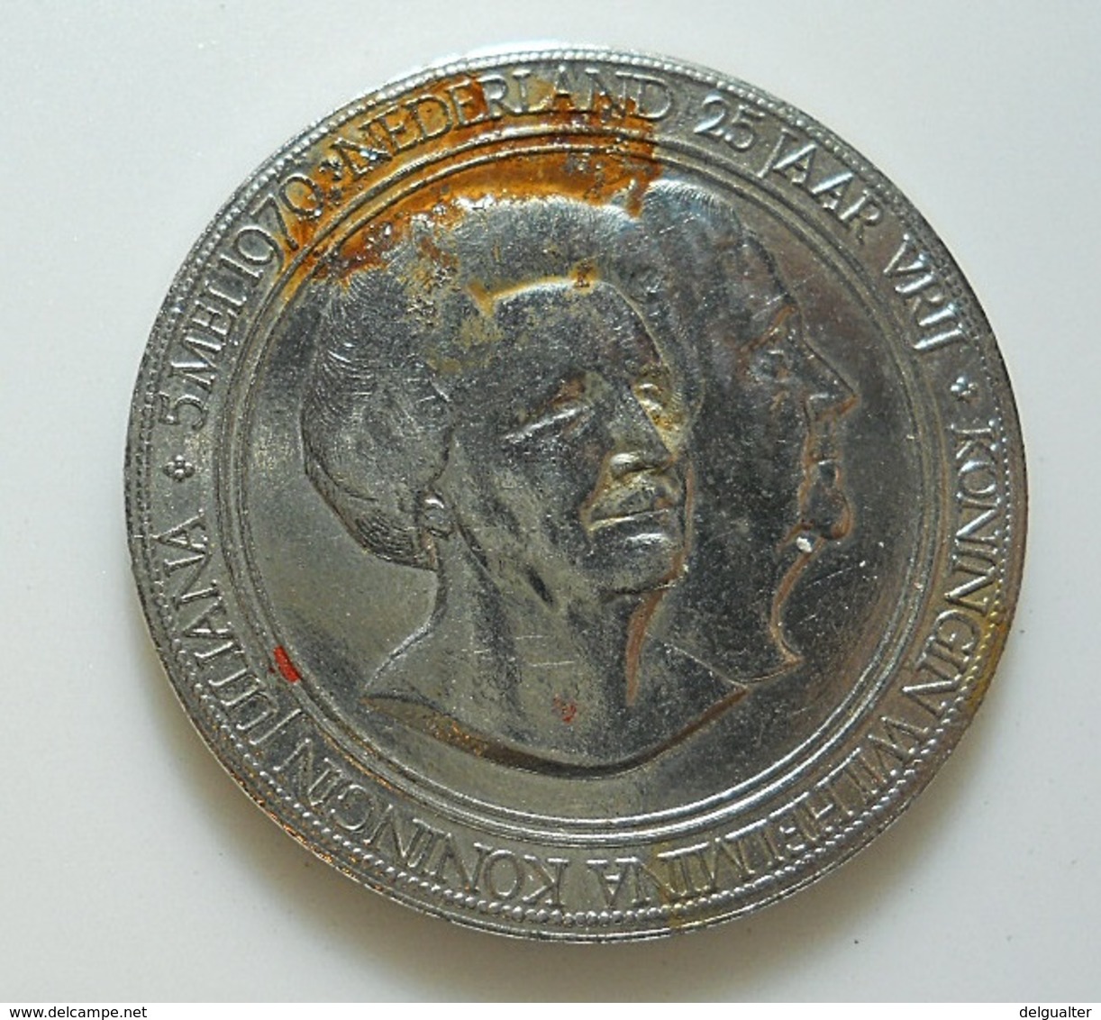 Medal (30mm) Netherlands * 25 Jaar Vrit * Koningin Wilhelmina Koningin Juliana * 1970 - Autres & Non Classés