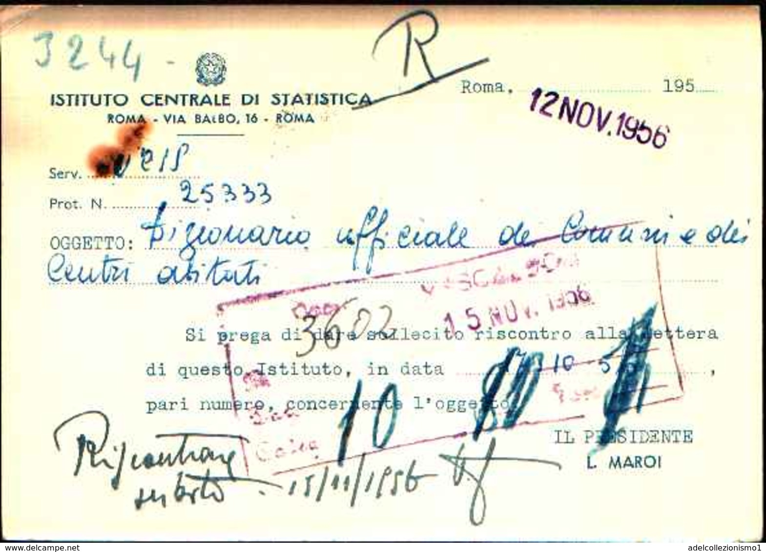 87804) Cartolina Di Roma-istituto Centrale Di Statistica-viaggiata - Enseignement, Ecoles Et Universités