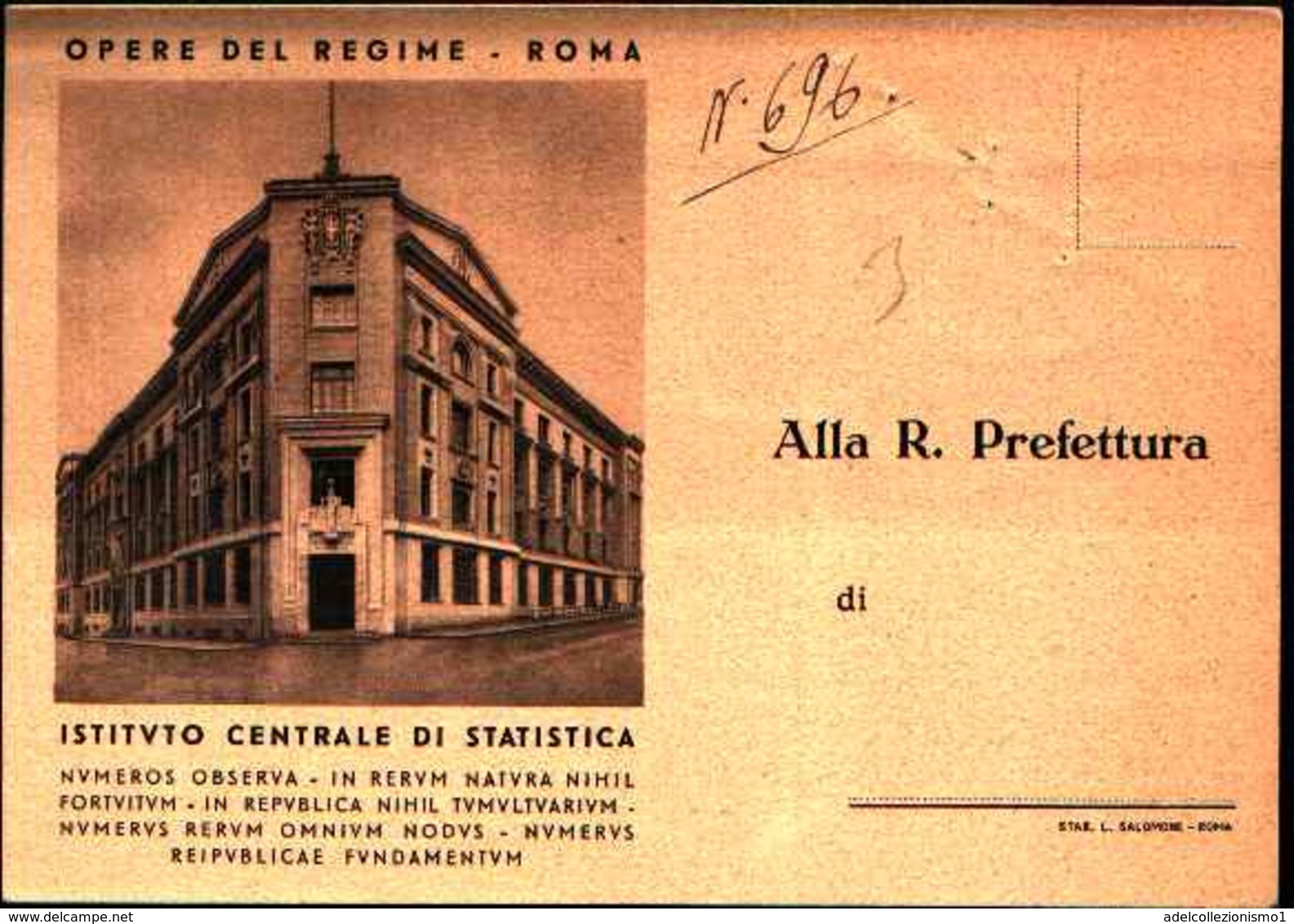 87805) Cartolina Di Roma-istituto Centrale Di Statistica-viaggiata - Enseignement, Ecoles Et Universités