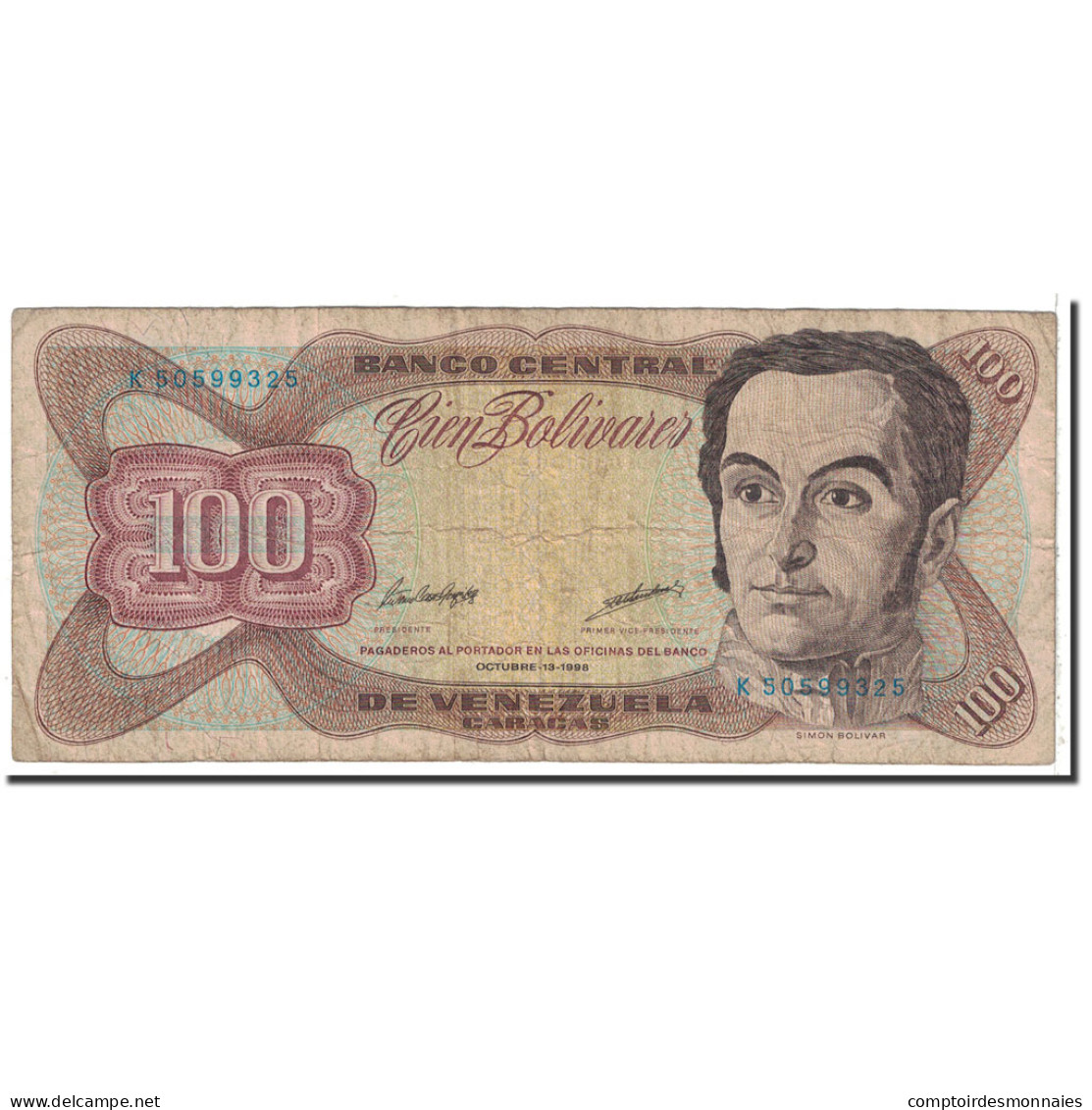 Billet, Venezuela, 100 Bolivares, 1998, 1998-10-13, KM:66g, TB - Venezuela