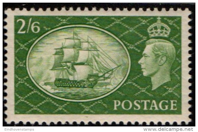 Great Britain 1951 2/6 Green Showing HMS Nelson Flagship Victory 1 Value MNH - Zonder Classificatie