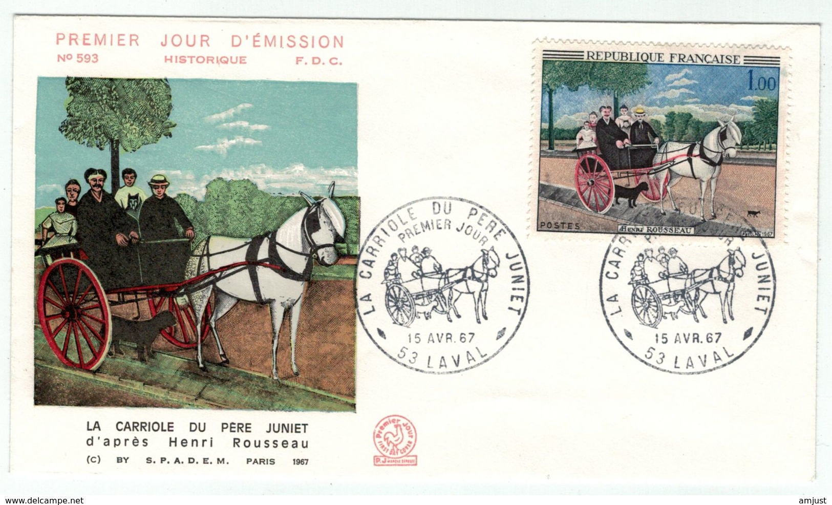 France // FDC // 1960-1969 // 1967 //  FDC La Carriole Du Père Juniet Yvert No. 1517 - 1960-1969