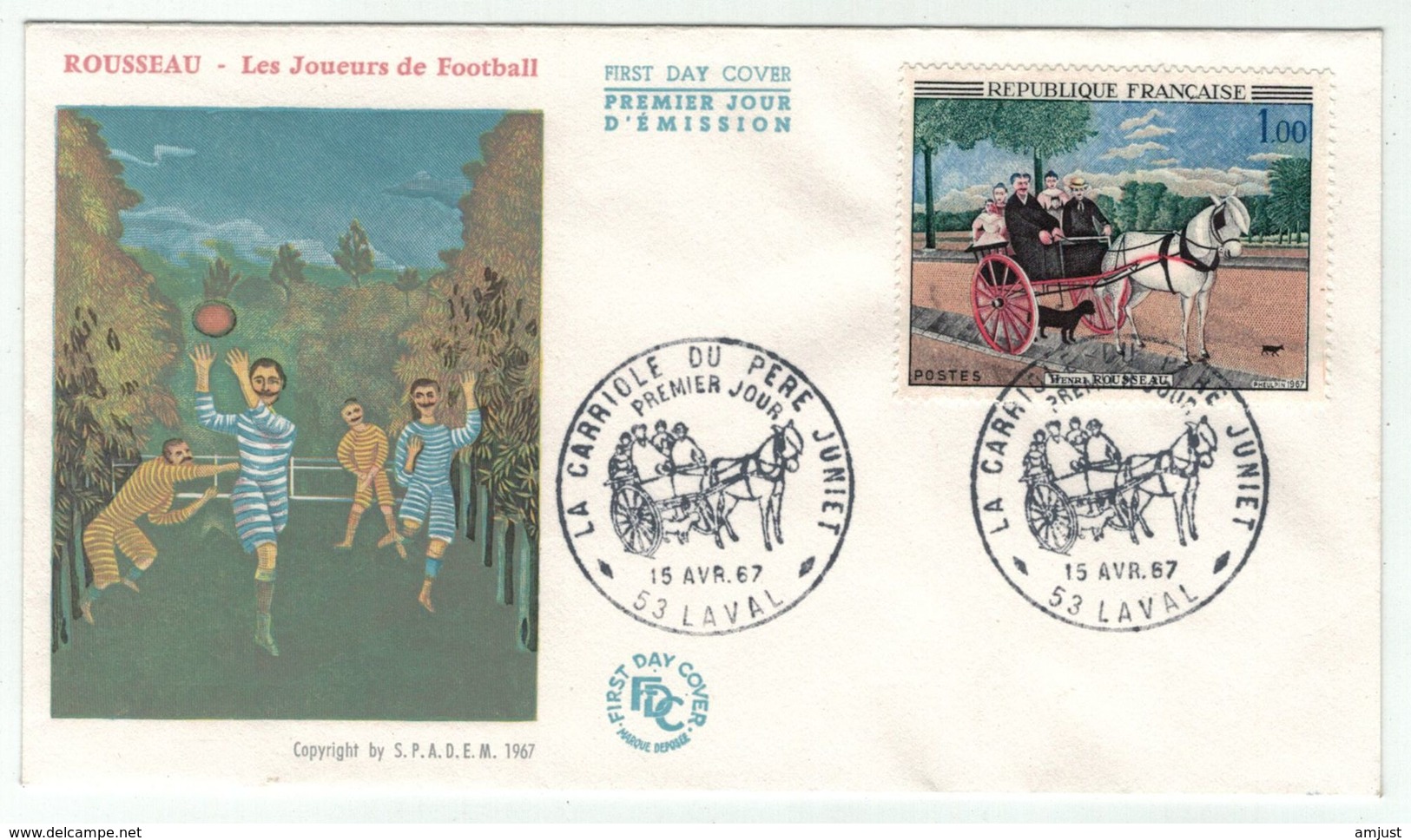 France // FDC // 1960-1969 // 1967 //  FDC La Carriole Du Père Juniet Yvert No. 1517 - 1960-1969