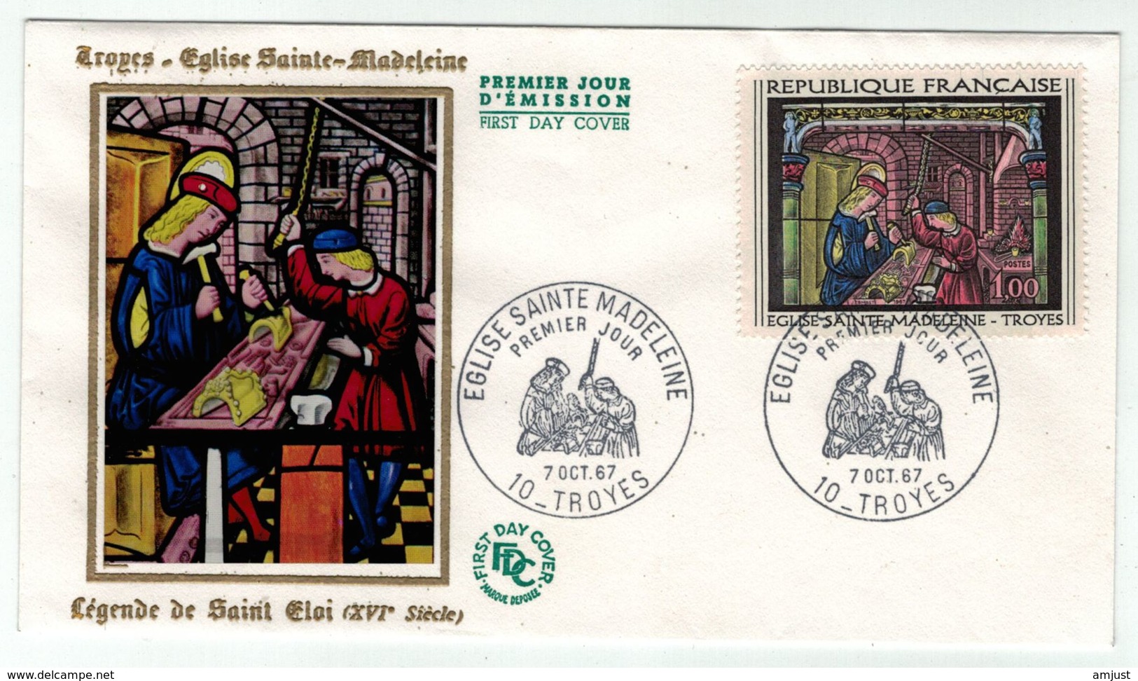 France // FDC // 1960-1969 // 1967 //  FDC  Eglise Sainte Madeleine Yvert No. 1531 - 1960-1969