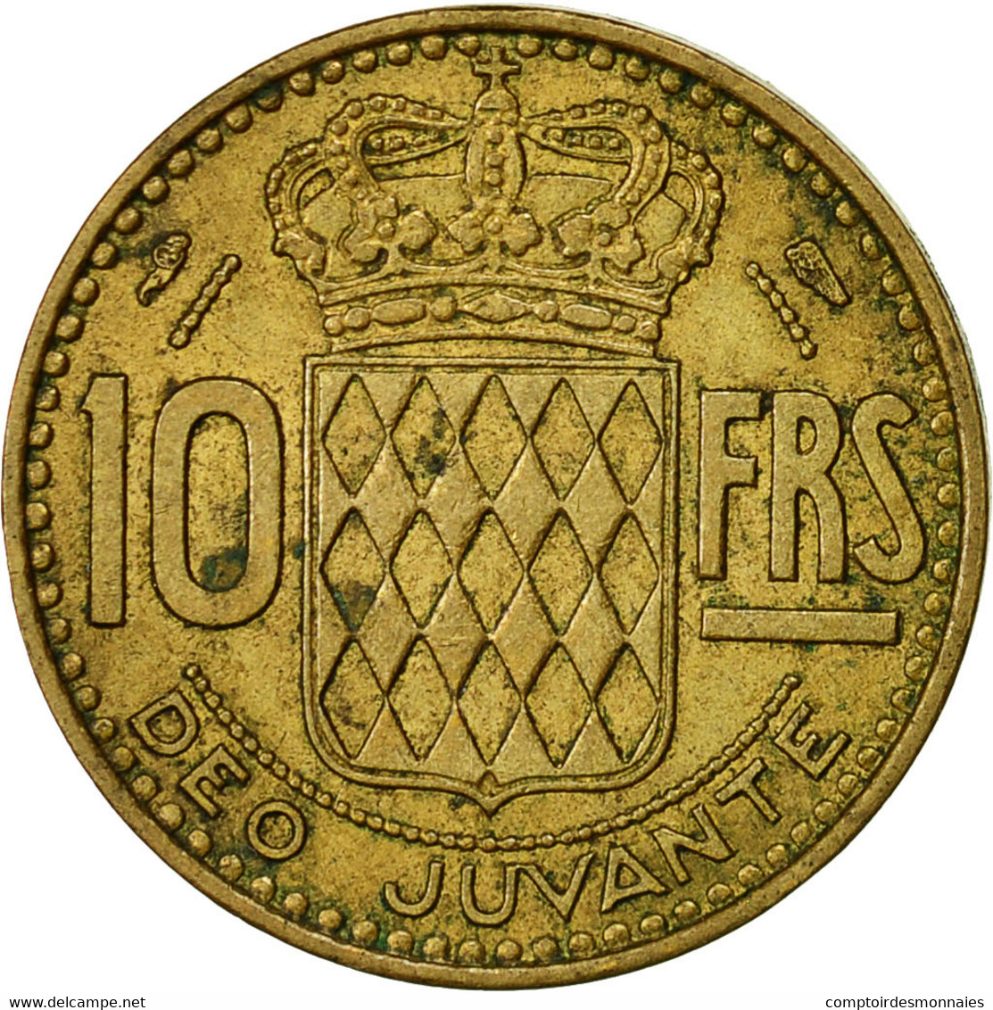 Monnaie, Monaco, Rainier III, 10 Francs, 1950, TTB, Aluminum-Bronze, KM:130 - 1949-1956 Franchi Antichi