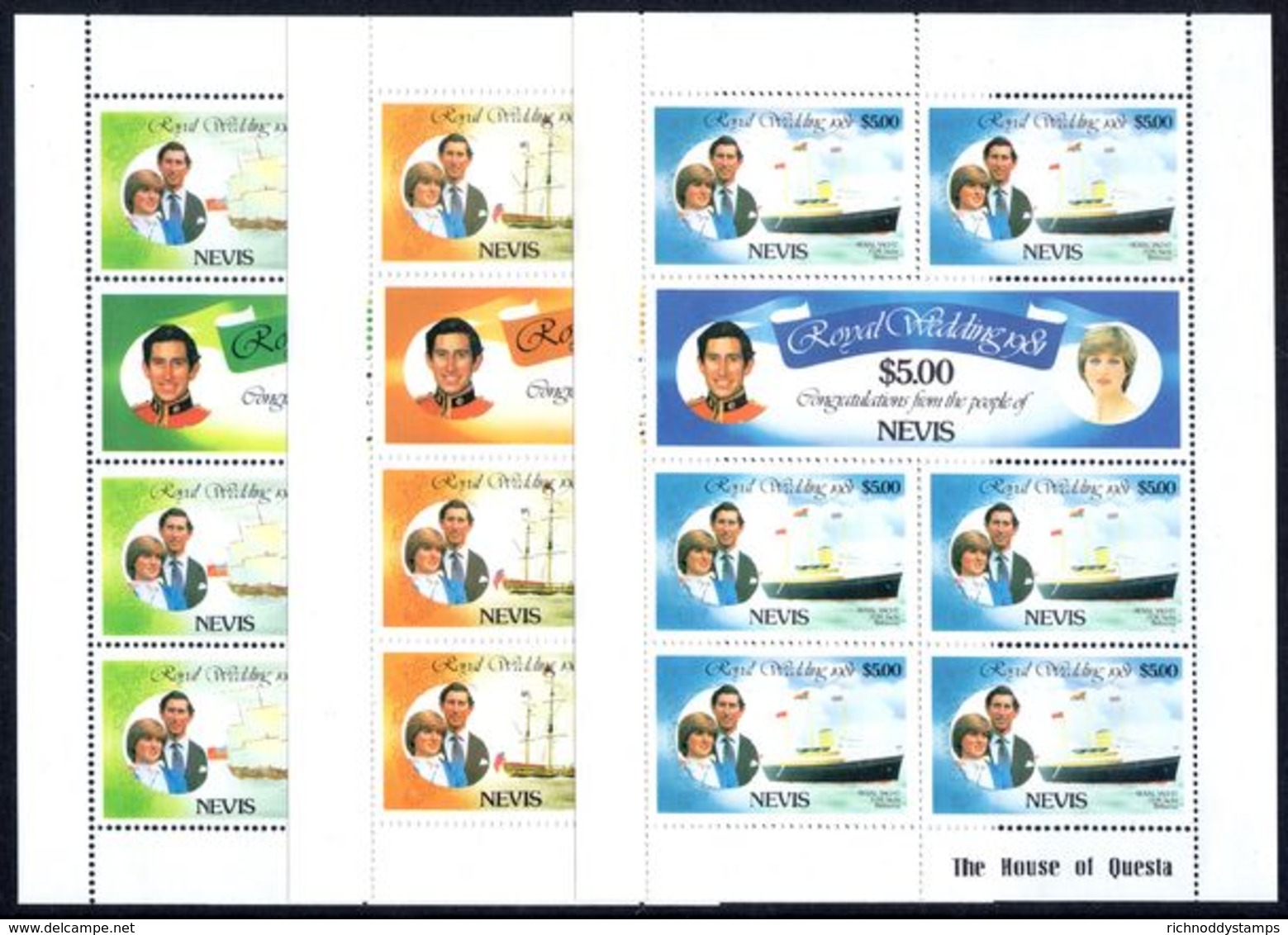 Nevis 1981 Royal Wedding Sheetlets Unmounted Mint. - St.Kitts And Nevis ( 1983-...)