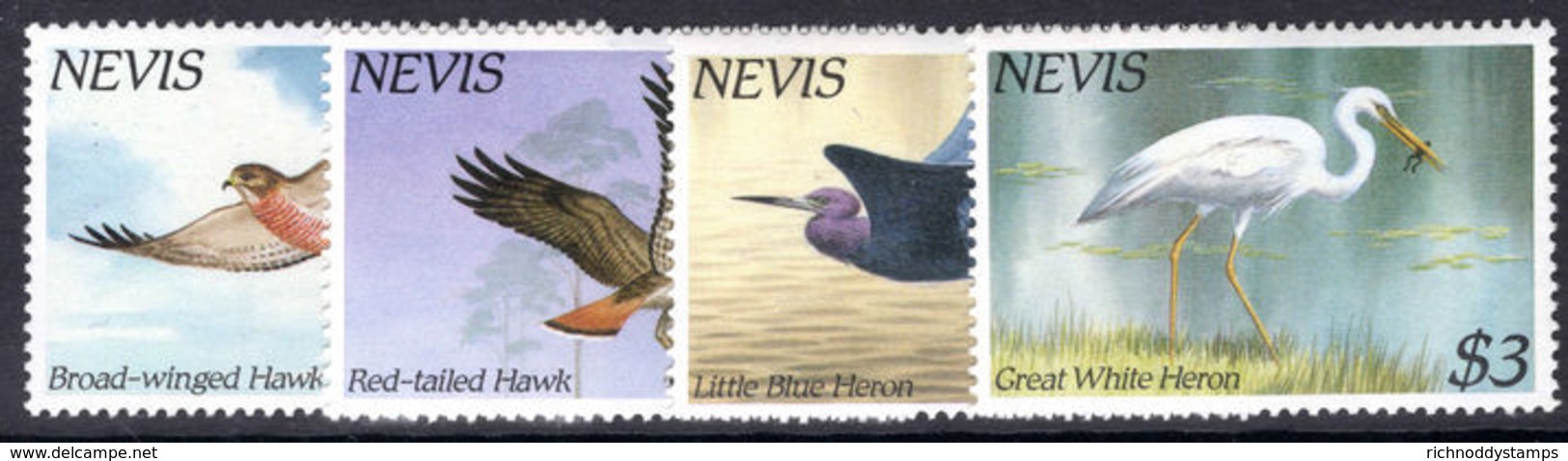 Nevis 1985 Local Hawks And Herons Unmounted Mint. - St.Kitts-et-Nevis ( 1983-...)