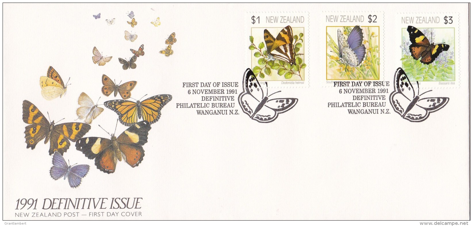 New Zealand 1991 Definitive Issue - Butterflies FDC - FDC