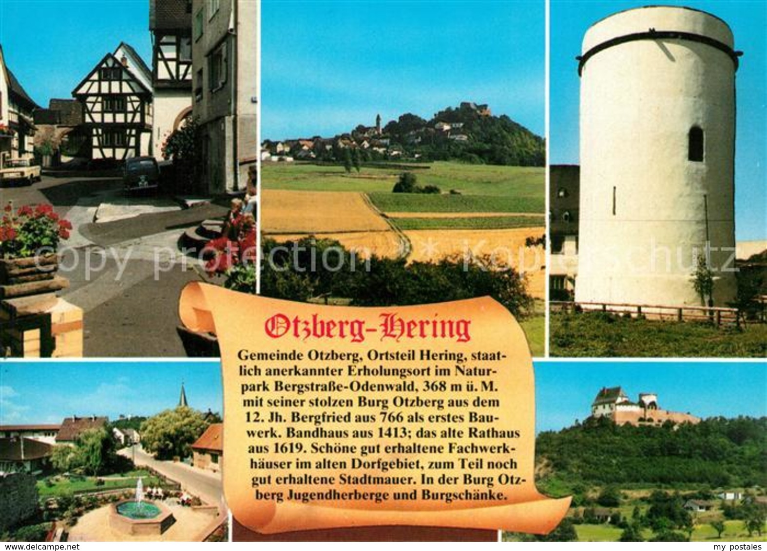 73226409 Hering_Odenwald Marktplatz Schloss Runder Turm Fachwerkhaeuser Hering O - Sonstige & Ohne Zuordnung