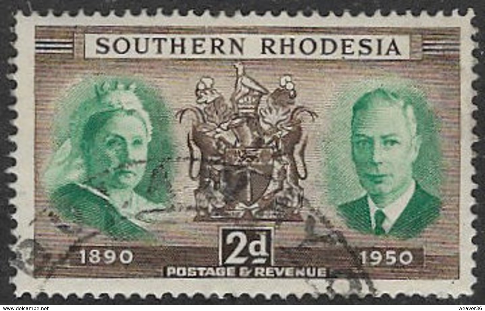 Southern Rhodesia SG70 1950 Diamond Jubilee Of Southern Rhodesia 2d Good/fine Used [37/30719/2D] - Southern Rhodesia (...-1964)