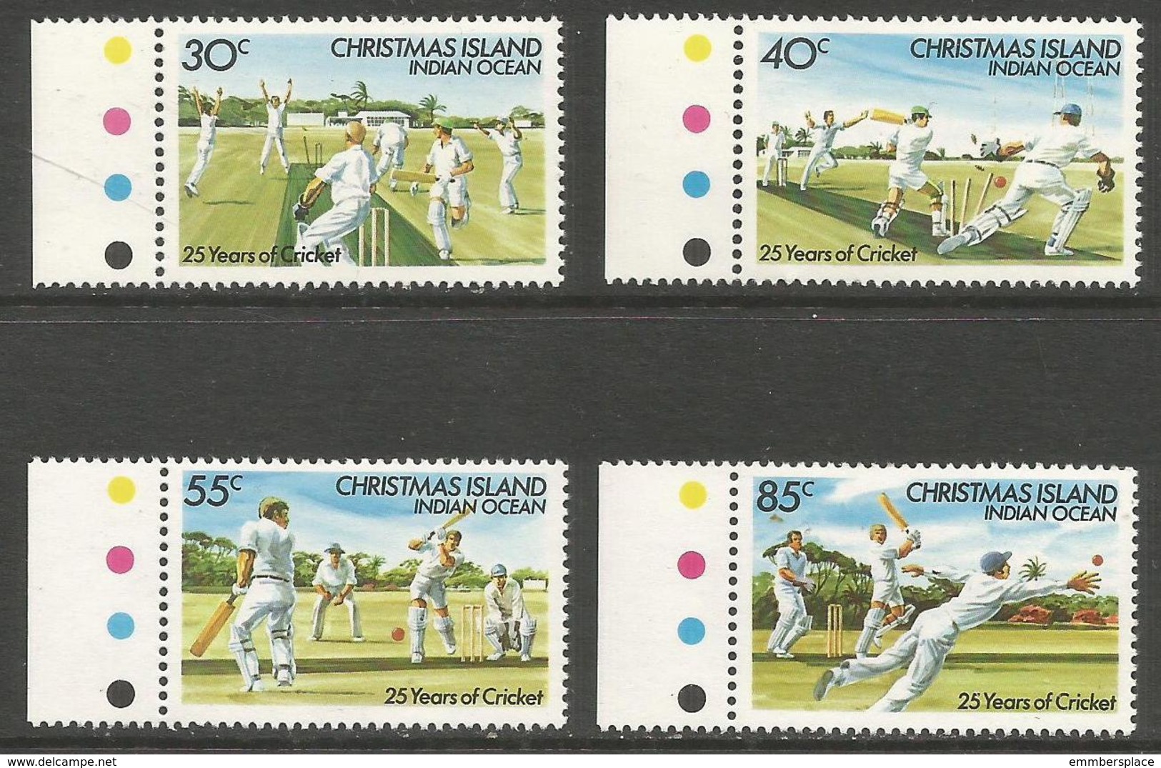 Christmas Island - 1984 Cricket Anniversary  MNH **    Sc 157-60 - Christmas Island