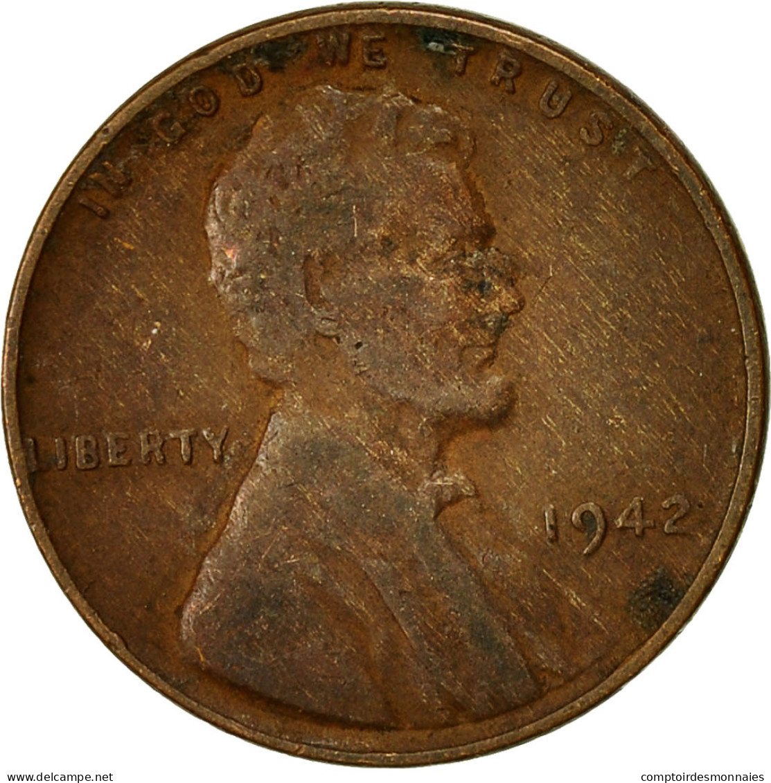 Monnaie, États-Unis, Lincoln Cent, Cent, 1942, U.S. Mint, Philadelphie, TB - 1909-1958: Lincoln, Wheat Ears Reverse