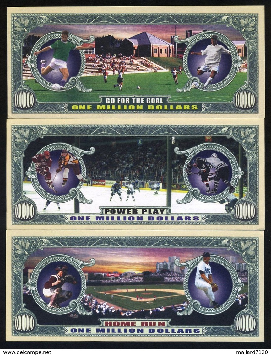 SET USA Fantasy 30 Banknotes (10 Pieces Of Each Note) Sports: Soccer, Hockey, Baseball - Autres & Non Classés