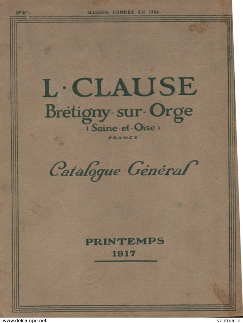 Catalogue 1917 Clause - Jardinage