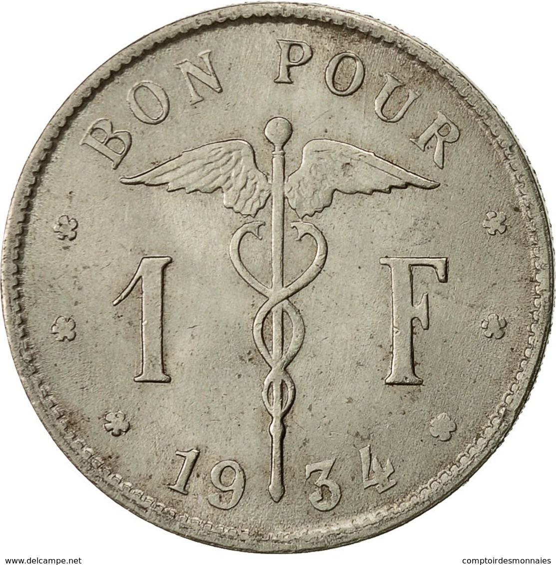 Monnaie, Belgique, Franc, 1934, TTB, Nickel, KM:89 - 1 Franc