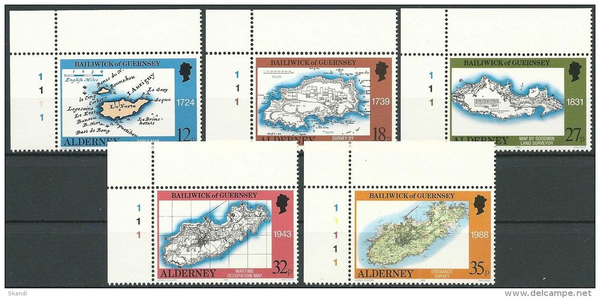 ALDERNEY 1989 Mi-Nr. 37/41 Eckrand ** MNH - Alderney