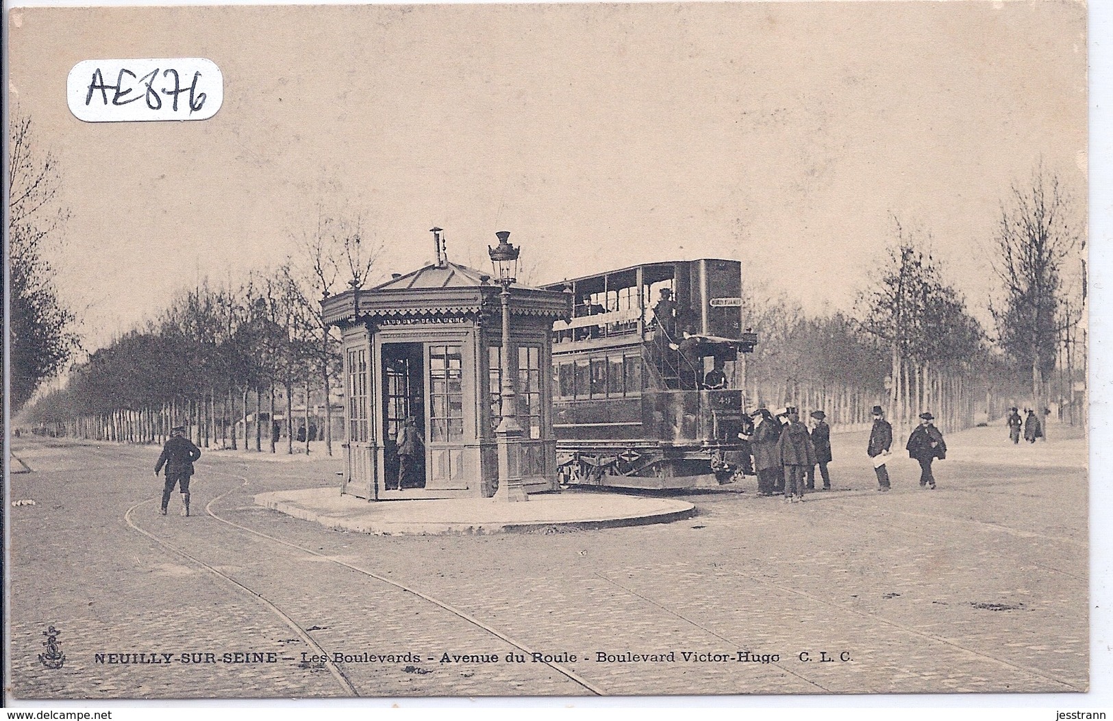 NEUILLY-SUR-SEINE- LA STATION ET LE TRAMWAY A L ANGLE DE L AVENUE DU ROULE ET DU BOULEVARD VICTOR-HUGO - Neuilly Sur Seine