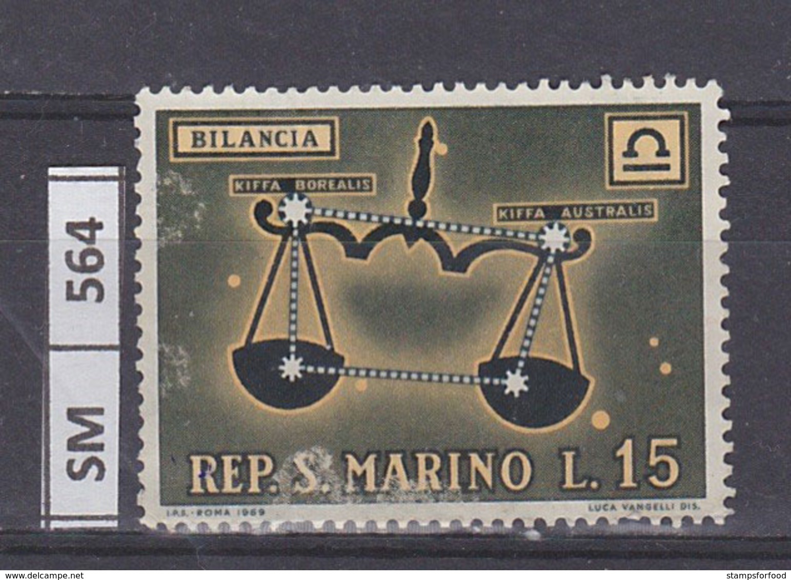 SAN MARINO  1970	 Segni Zodiacali  L. 15 Usato - Usados