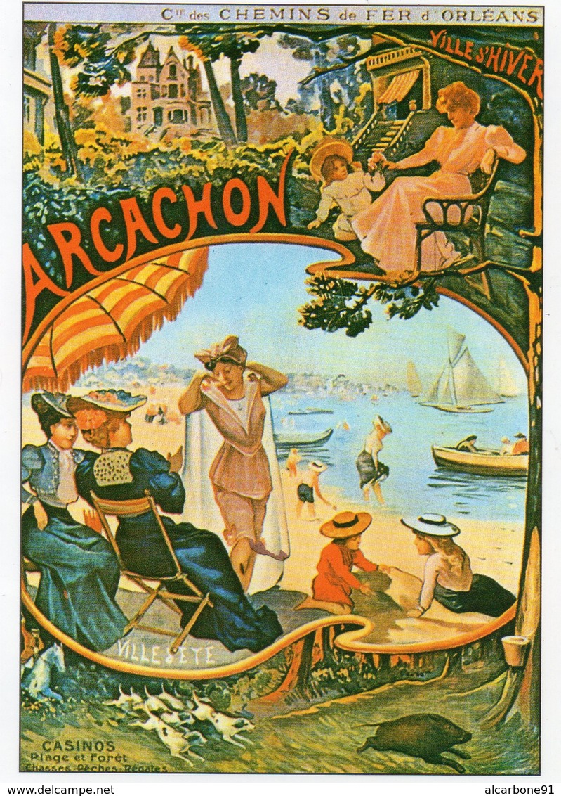 ARCACHON - Vieille Affiche Cie Des Chemins De Fer D'Orléans - Arcachon