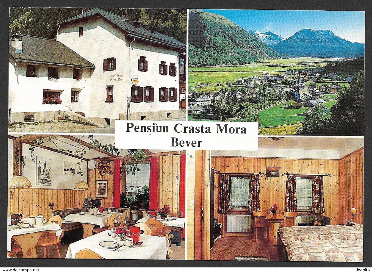 BEVER GR Maloja Restaurant Pensiun CRASTA MORA Werbekarte - Bever