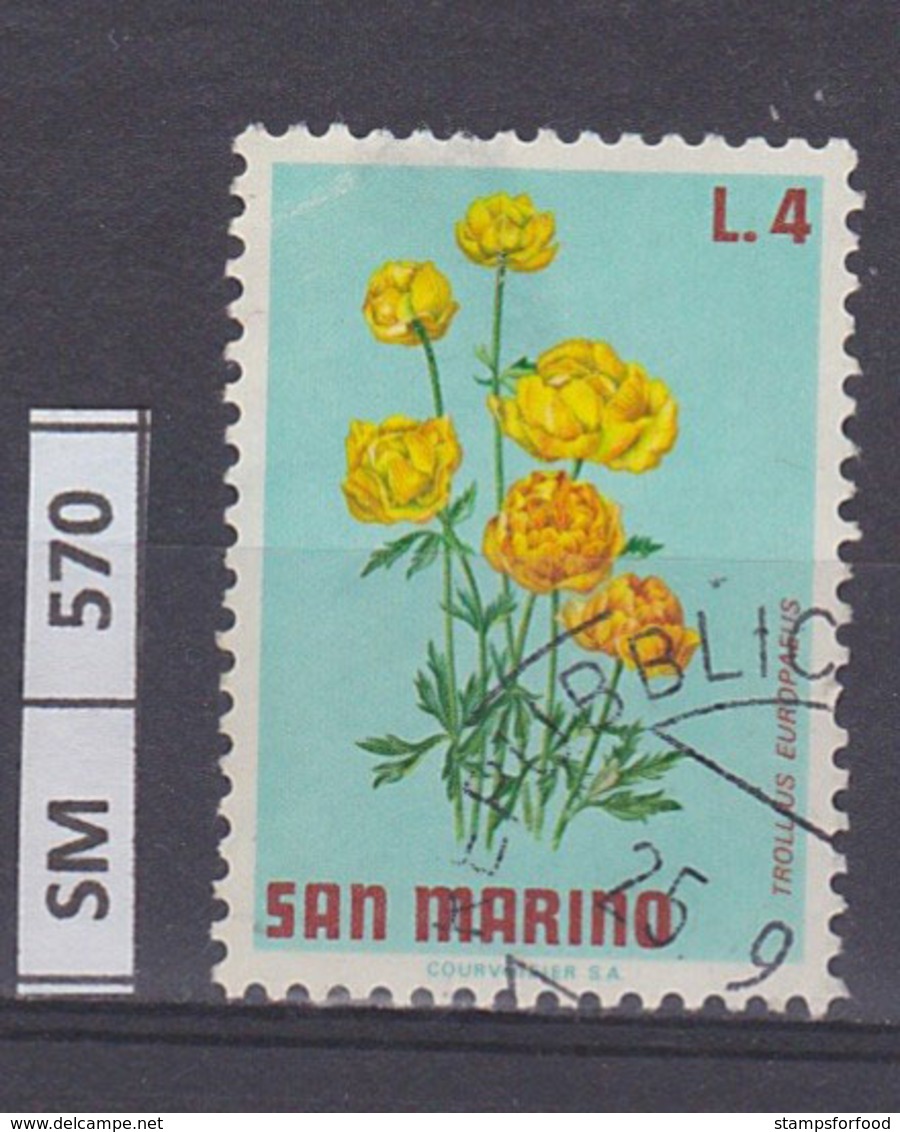 SAN MARINO  1971	Fiori L. 4 Usato - Used Stamps