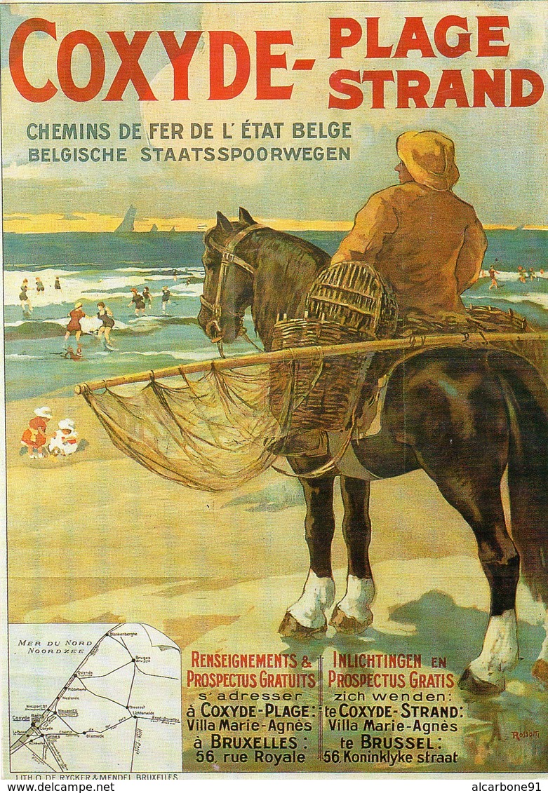 COXYDE - Plage Strand - Affiche Ancienne - Illustrateur Rossoti Matteoda Angelo - Other & Unclassified