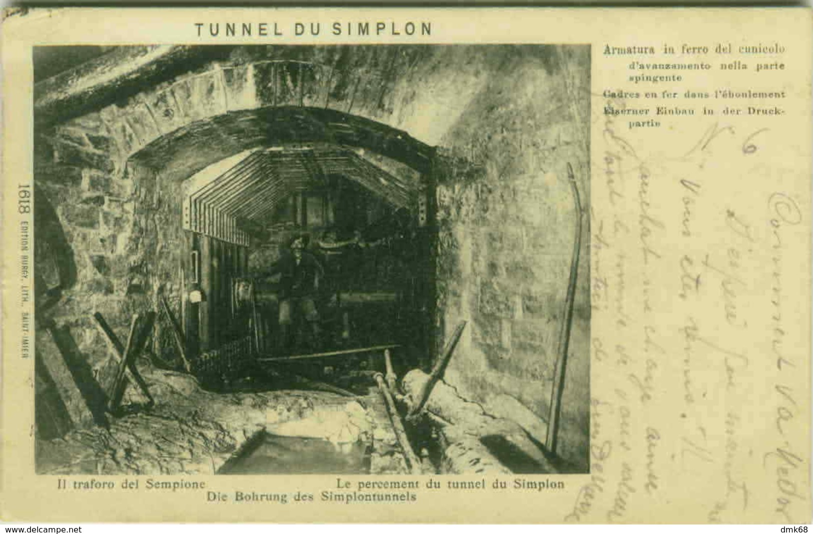 SWITZERLAND - TUNNEL DU SIMPLON - CADRES EN FER DANS L'EBOULEMENT - 1903 (3018) - Simplon