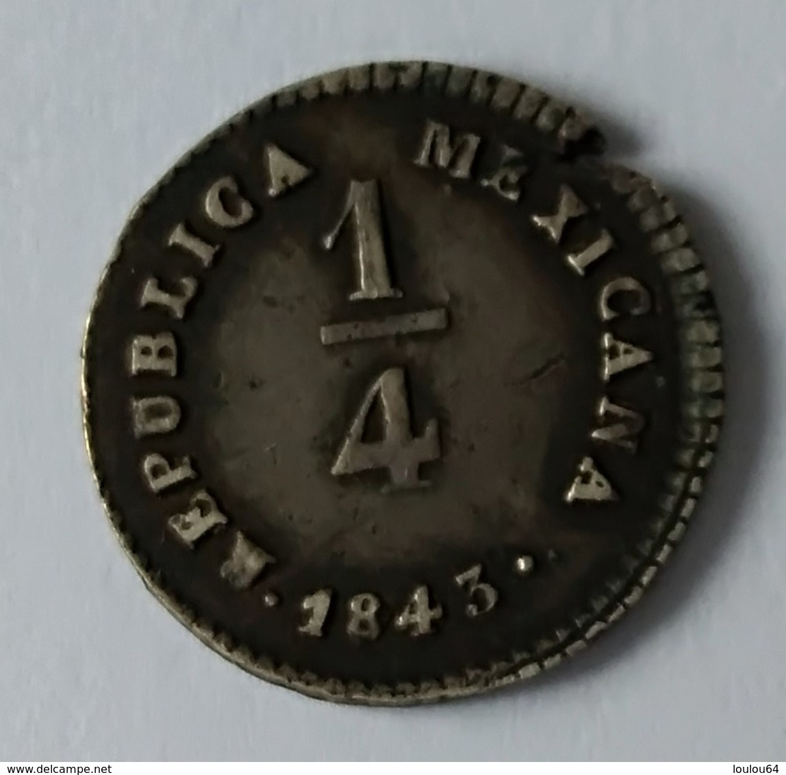 1/4 REAL 1843 - MO-LR - REPUBLICA MEXICANA - Argent - - Mexique