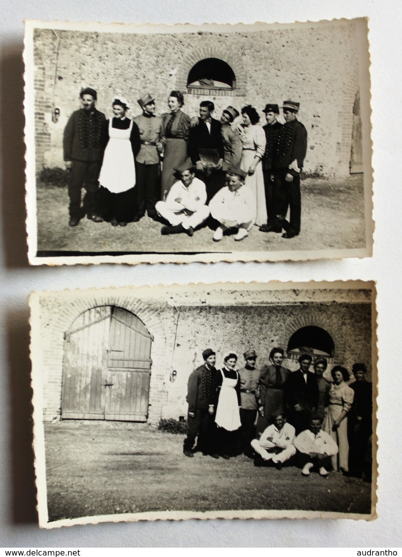 2 Photographies Originales Militaires Avec Femme 1 Servante - Guerre, Militaire