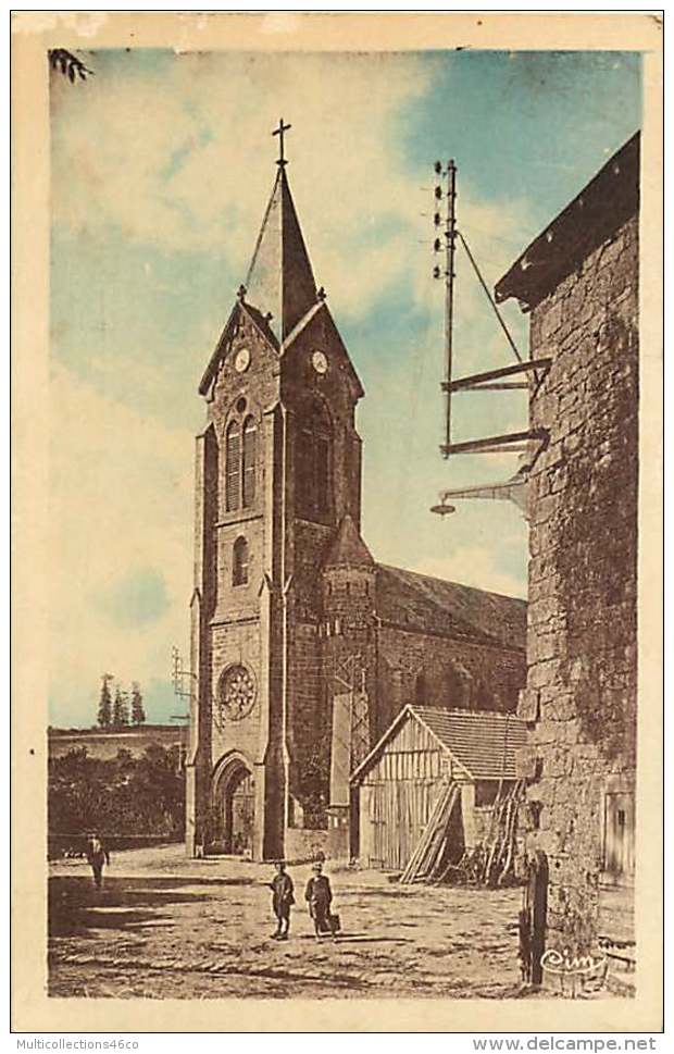 120518 - 46 LATRONQUIERE - L'église écolier - Colorisée - Latronquiere