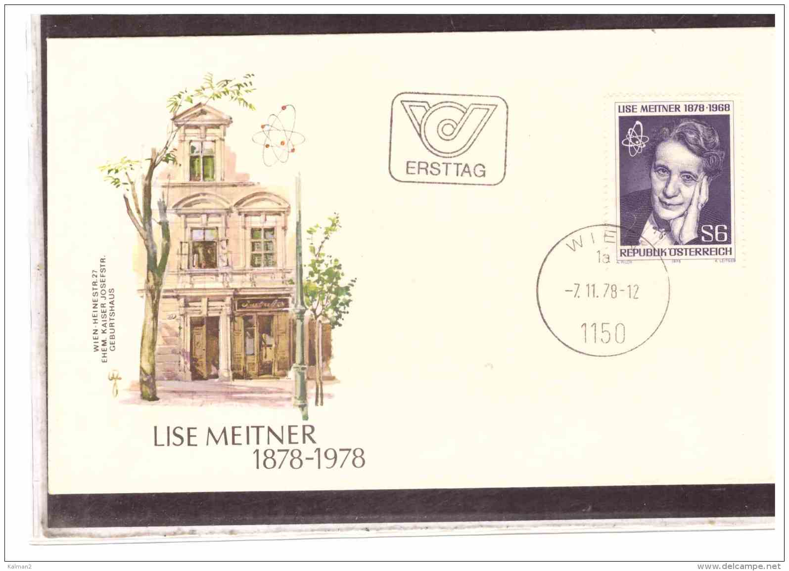 AU1271   -   WIEN  7.11.78   /    FDC   LISE MEITNER - Physik