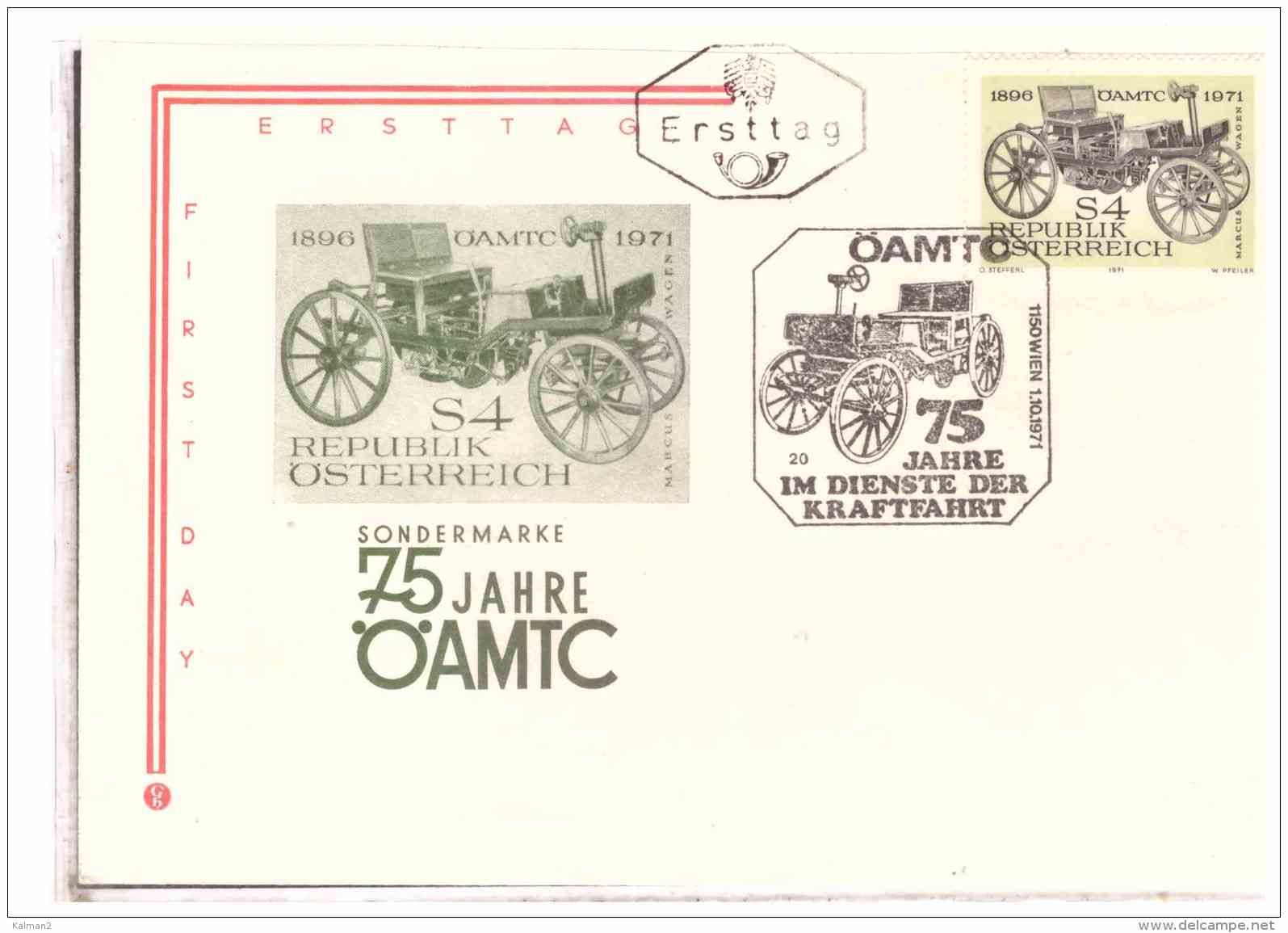 AU1288    -   WIEN  1.10.71   /    FDC   75 JAHRE  OEAMTC - Autos