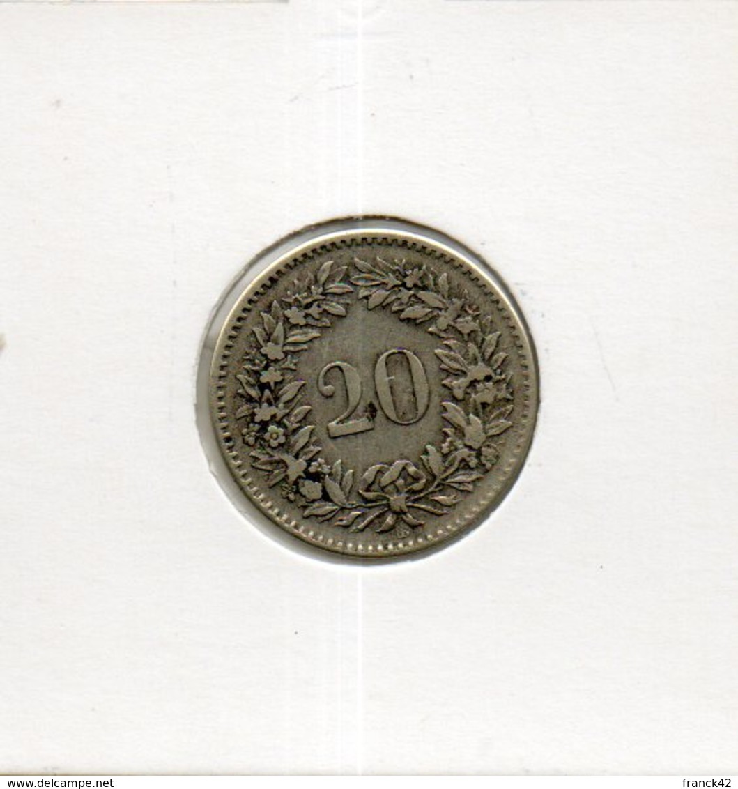 Suisse.  20 Centimes. 1850 - 20 Centimes / Rappen