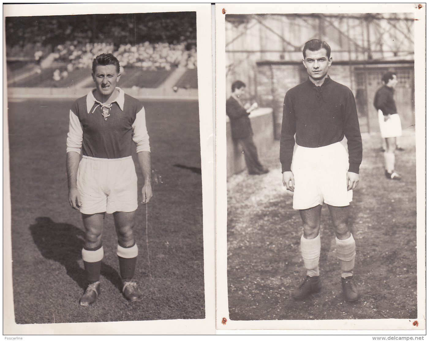 2 Footballeurs, Football, Années 1945 - 1950,2 Photos D'époque, à Identifier, 2 Scans - Fussball