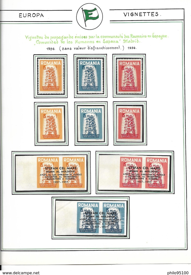 Lot 200 Timbres & Vignettes EUROPA Années 50/60 - Collections