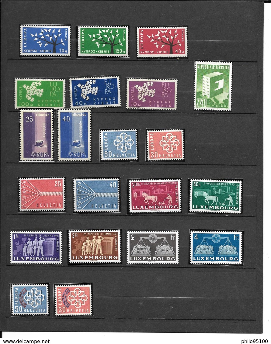 lot 200 timbres & vignettes EUROPA années 50/60
